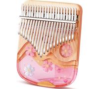Kalimba Piano de pulgar de 21 teclas en cristal y madera con bolsa de EVA portátil, martillo de afinación, arpa de dedo de piano de pulgar, piano de dedo Mbira Kalimba regalos para adultos n