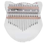 Kalimba - Pianos de pulgar de acrílico y madera de 17 teclas con martillo de afinación manual de usuario, buen regalo para niños principiantes (transparente, negro)(Transparente)