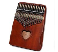 kalimba profesional Corazón de caoba Piano de pulgar de 17 teclas instrumento de amor escala cromática de Piano de pulgar portátil profesional para principiantes (Color : 3/4)