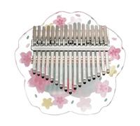 kalimba profesional Lindo instrumento musical piano cromático marimba portátil mini pulgar instrumento musical limba acrílico transparente patrón de flor de cerezo (Color : 3/4)