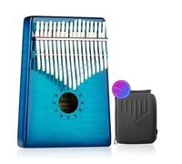kalimba profesional Patrón de tigre Arce Azul totalmente enchapado piano de pulgar kalimba piano de dedo de 17 tonos instrumento musical portátil
