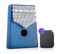 kalimba profesional Piano de pulgar kalimba con revestimiento completo núcleo de caoba azul piano de dedo de 17 tonos instrumento musical portátil
