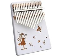 Kalimba Thumb Qin, Thumb piano, 17 Key Kalimba Thumb Piano, Marimbas Finger Piano Instrument, con Tuning Hammer Study Instruction Piano, Best Birthday Gift, (White Dream Series) White A ( Color : Whit