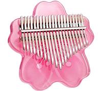 Kalimba Thumb Qin, Thumb piano, Thumb Piano Kalimba 17 Keys Sakura Marimba Hoja de acrílico transparente 21 Keys Painted Thumb Piano Regalo for amantes de la música Principiantes (Tamaño: 17 tonos, Co