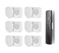 KALIONE Paquete de 6 soportes magnéticos para control remoto de pared para TV, ventilador, aire acondicionado con parte trasera autoadhesiva (blanco)
