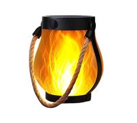 Kaliqo™ - Solar Lantern Outdoor Lights, Dancing Flame Solar Lantern Outdoor Lights, Hemp Rope Flame Lamp for Patio Trail Decorations (1pc)