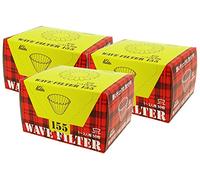 Kalita Wave Series KWF-155#22211 Filtro de café, blanco, para 1-2 personas, 50 hojas x 3 paquetes