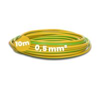 Kalitec 10 metros H05V-K 0,5 mm² verde/amarillo I cable 0,5 mm2 como cable de cableado I cable flexible cable de PVC individual I cable de conmutación