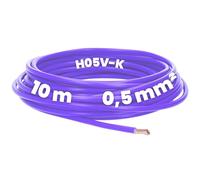 Kalitec 10 metros H05V-K 0,5 mm² violeta Cable de cableado I Cable cable cable flexible I PVC Single Core I Litze 0,5 mm2 I Cableado hostil individual cable I Cable de conmutación de un solo alambre