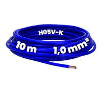 Kalitec 10 metros H05V-K 1 mm² azul ultramarino Cable de cableado I Cable cable flexible I PVC Single Core I Litze 1 mm2 I Cableado hostil I Cable de un solo alambre I Cable de conmutación