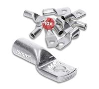 Kalitec 10x Terminales de Cable Tubular 16 mm² M5 - Conectores de Cobre | Terminal de compresión galvanizado para instalaciones eléctricas y solares. Aptos para crimpadora y resistentes a corrosión.