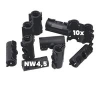 Kalitec 9810045 - Distribuidor para tubo ondulado (forma A NW 4,5, 10 unidades, 3 vías, caja de distribución de 3 vías), color negro