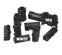 Kalitec 9810170 - Distribuidor para tubo ondulado (forma A NW17, 10 unidades, 3 vías, caja de distribución de 3 vías), color negro