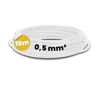 Kalitec Cable Flexible H05V-K 0,5 mm² Blanco 10 Metros - PVC Individual, Cableado Fino, Un Solo Cable, Alambre de Conmutación Ignífugo
