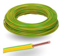 Kalitec H07V-U 100 metros 1 x 2,5 mm² verde-amarillo I Retardante de llama PVC individual 2,5 mm2 trenzado rígido I Cable de tierra 450/750 V I Cable de cableado de un solo cable para cableado de