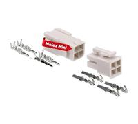 Kalitec KALI-2404 Mini-Fit Jr. Set de 4 pines de nailon I Conector de cable de coche I Voltaje 600 V I Corriente nominal 13 A I AWG 24-18 I Mini Conector para discos duros, iluminación LED y RGB I