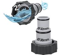 Kalitec Pool Adapter A - Adaptador de manguera para piscina de 38 mm y 32 mm, accesorios para piscina, boquilla de manguera con anillo de sellado (2 unidades)