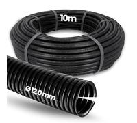Kalitec Tubo corrugado, 15,6 mm de diámetro exterior x 12,0 mm de diámetro interior, negro, polipropileno, protección de cable
