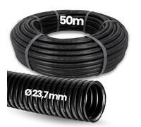Kalitec - Tubo corrugado cerrado (50 m, NW 23, sin ranuras, tubo protector de martas, tubo vacío, protección de cable, AD 28 mm, ID 23,7 mm)