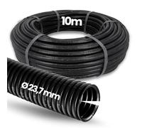 Kalitec - Tubo corrugado ranurado (10 m, NW 23, manguera corrugada abierta, tubo protector de martas, tubo vacío, protección de cable, AD 28 mm, ID 23,7 mm)