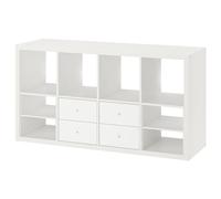 KALLAX Estantería con 4 cajones/con 2 estantes de color blanco, 147 x 77 cm