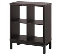 KALLAX Estantería con bastidor inferior, negro-marrón/negro, 77 x 94 cm