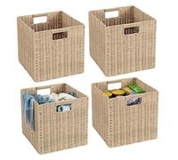 Kallax Expedit - Juego de 4 estanterías (30,5 x 30,5 x 30,5 x 30,5 cm, plástico, plegable), color beige