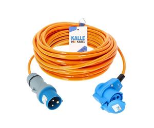 KALLE DAS KABEL Extensión CEE Kalle Blue Signal de 2,5 mm², Cable Alimentacion, Extensor Enchufe, ángulo industrial, barco Womo camping, 15 metros