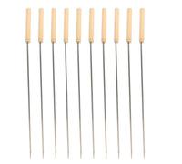 KALLORY 10piezas Pinchos de Barbacoa de Acero Inoxidable Planos para Carne Mariscos Verduras Resistente al Calor Fáciles de Transportar y Almacenar