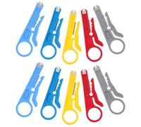 KALLORY 15 Piezas de Pelacables Mini Multifuncional Cuchillas de Acero y Cuerpo Abs, Cortador y Herramienta de Crimpado para Cable Coaxial y Utp/stp, Adecuado para Color Color Aleatorio