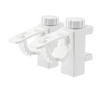 KALLORY 2 Piezas Soporte de Varilla de Alta Resistencia para Barra de Cortina y Toallas, Plástico Blanco, Fácil de Instalar y Ajustable para Baños y Estanterías