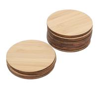 KALLORY 20 Piezas de Círculos Inacabados de Material Sintético Marrón para Pintura Infantil, Ideales para Manualidades y Juegos en Días Lluviosos en Casa