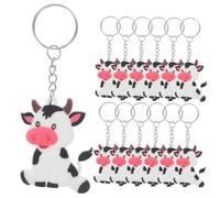 KALLORY 24 Llaveros de Vaca de Pvc y Aleación de Zinc, Juego de 24 Piezas, Llaveros para Mochilas y Billeteras, Accesorios para Fiestas Infantiles y Regalos Escolares