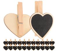 KALLORY 24 Piezas de Clips para Pizarra de Madera en Forma de Corazón para Mostrar Mensajes Cambio Fácil, Adecuado para Decoración del Hogar y Ocasiones Románticas