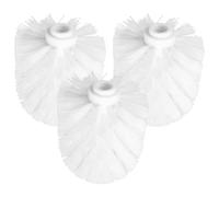 KALLORY 3 Cabezales de Recambio para Escobilla de Baño en PVC y Abs, Cabezales Blancos para Limpieza y Uso Conveniente en Inodoros