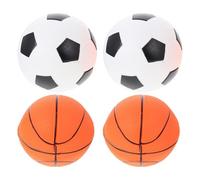 KALLORY 4 Balones Inflables de PVC, Balón de Baloncesto y Fútbol de Simulación, Juguete Seguro y Creativo para Juegos Infantiles