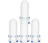KALLORY 4 Piezas de Tapas de Paja Reutilizables de Vidrio Azul, Diseño Antipolvo y Fácil de Limpiar para Pajitas de 8mm, Duraderos para Uso Diario