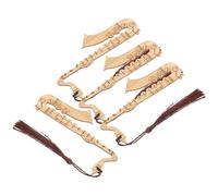 KALLORY 4 Piezas Marcadores de Libros de Madera con Borla, Marcadores de Libros con Borla, Forma de Saxofón, para Estudiantes y Compañeros