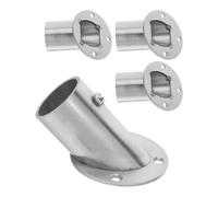 KALLORY 4 Piezas Soporte para Barra de Ropa de Acero Inoxidable, Base de Brida Fija Diseño Elegante y Resistente, Adecuado para Baño y Cuarto de Lavado, Diámetro 26 Mm
