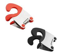 KALLORY 4piezas Pinzas para Ollas de Acero Inoxidable con Diseño Antiescaldaduras y Soporte para Cucharas Clips de Agarre Resistentes con Goma para Utensilios de Cocina para Ollas