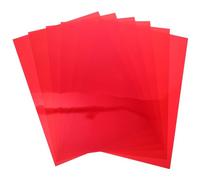 KALLORY 6 Láminas de Película Difusora de Luz PVC Transparente Roja, Filtro de Luz para Iluminación y Fotografía, Lámina Acrílica Ligera para Uso Educativo y Efectos Ópticos