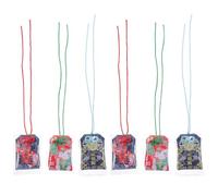 KALLORY 6 Piezas Amuleto Japonés Omamori Suerte Hecho a Mano Brocado y Pvc, Protección y Buena Fortuna, Colgante Tradicional para Llavero en Día de San Valentín