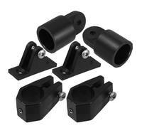 KALLORY 6 Piezas de Herrajes para Toldo Bimini Negro, Tapa de Extremo de Ojo y Bisagra de Plástico Resistente para Cubierta de Embarcación Marina, Accesorios para Toldo y Varios Estilos