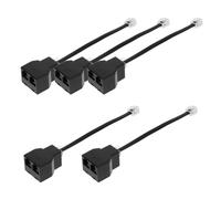 KALLORY Adaptador Divisor Telefónico Rj11 de 2 Vías Reducción de Ruido y Transmisión Estable, 5 Piezas para Accesorios Telefónicos en Oficina y Hogar