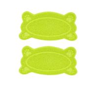 KALLORY Alfombrillas para Caja de Arena para Gatos Impermeables y Antideslizantes, Forma de Hueso, Tela Resistente a Arañazos, Paquete de 2 Unidades Color Verde