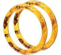 KALLORY Asas de Resina Circular para Bolso de Mano 10 Cm Color Ámbar Juego de 2 Piezas Accesorio DIY para Bolsos de Niña Anillo Decorativo