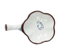 KALLORY Bandeja para Pinceles de Tinta Cerámica Redonda Multifuncional Superficie Lisa y Bordes Redondeados, para Caligrafía y Material de Oficina, Adecuado para Estudiantes