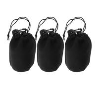 KALLORY Bolsa para Lentes de Cámara Tamaño L, 3 Unidades Cordón Ajustable y Clip Reforzado, Estuche Protector contra Golpes y Suciedad para Fotografía y Viajes