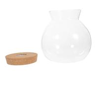 KALLORY Botella de Vidrio con Luz LED para Micro Paisaje, Decoración de Terrario con Tapa de Madera, Vidrio Borosilicato, Adecuado para Decorar Tu Habitación y DIY