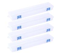 KALLORY Caja de Almacenamiento Transparente Plástico Práctico y Ligero de 4 Piezas para Pinceles de Pintura al Óleo para Arte DIY y Estudiantes